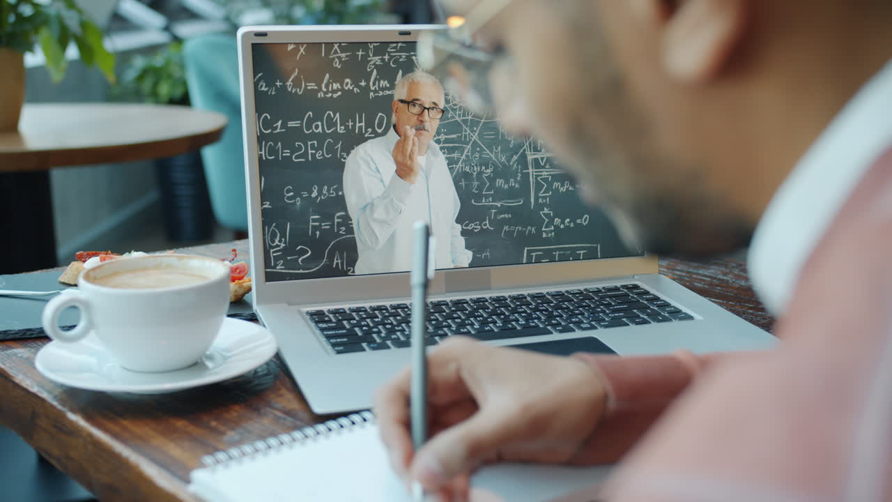 Online Math Class in a Cafe