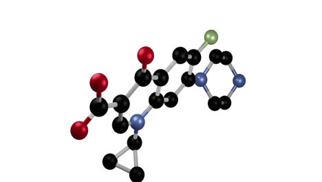 animation of molecules rotating on white background