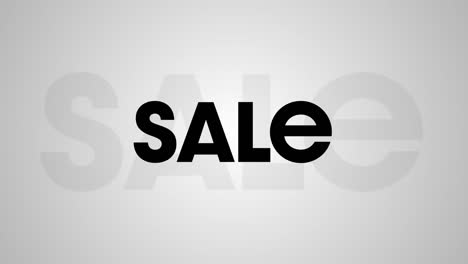 animación digital del texto de venta con efecto de sombra contra un fondo gris