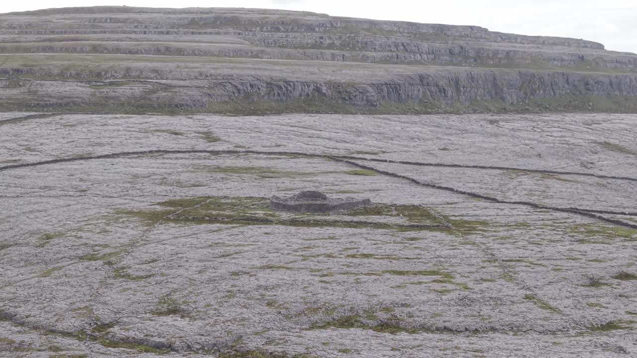 Caherdoonerish Stone Fort On A Rocky Outcrop In Caherdaniel, Ireland. - aerial shot