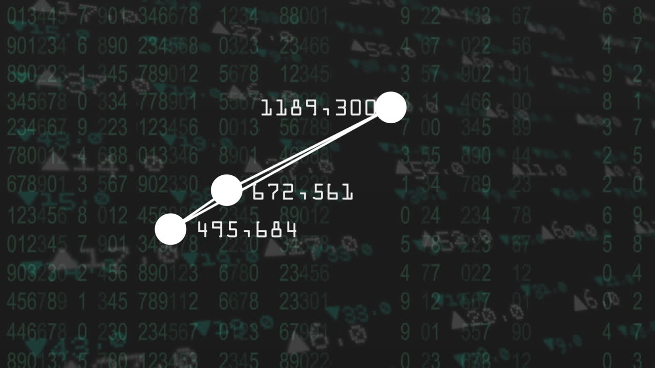 각에 중요한 지점을 가진 움직이는 삼각형의 디지털 애니메이션