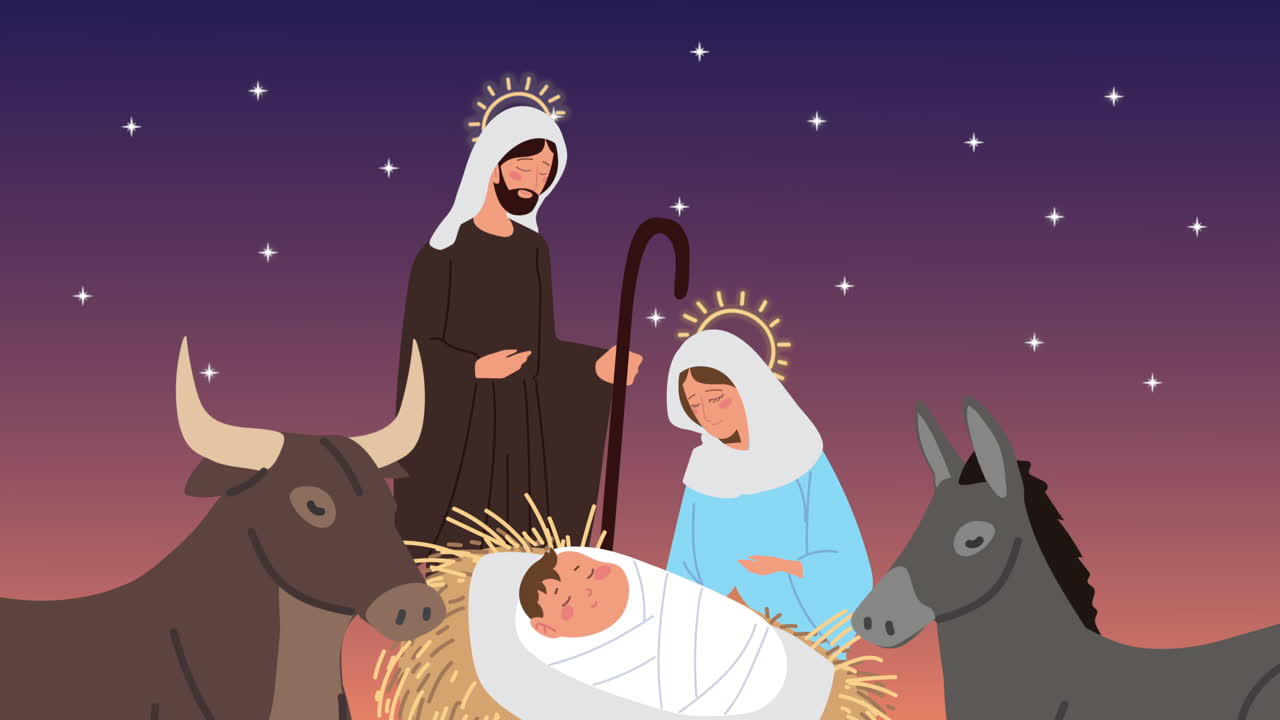 Ilustração da Escena da Natividade