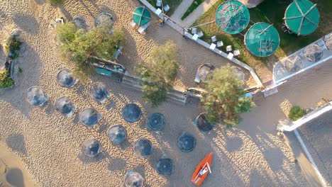 Rows-of-beach-umbrellas-on-island-of-Zakynthos