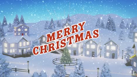 Animation-of-christmas-greetings-text-over-christmas-winter-scenery