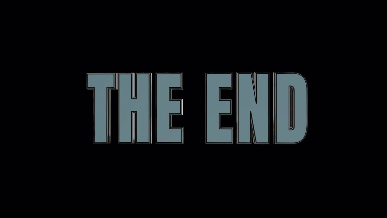 Blue Gray The End 3D Alpha Channel Transition
