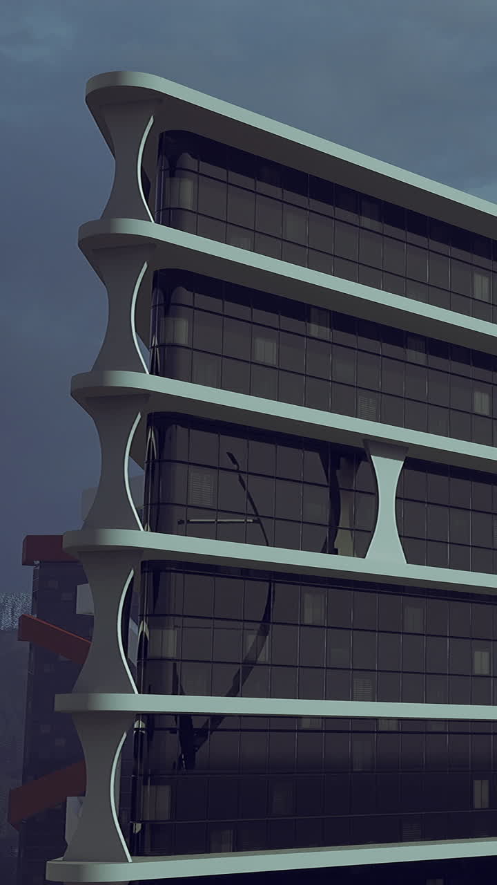 Design di edificio moderno che mostra una struttura creativa e un ambiente urbano