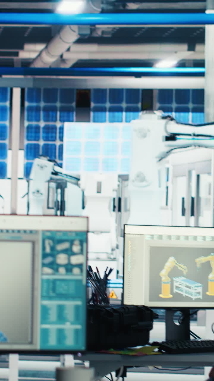 Vertical Video Masked Worker In Photovoltaics Factory Stealing Proprietary Technology Data