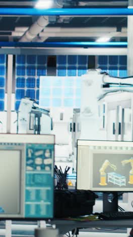 vertical video masked worker in photovoltaics factory stealing proprietary technology data