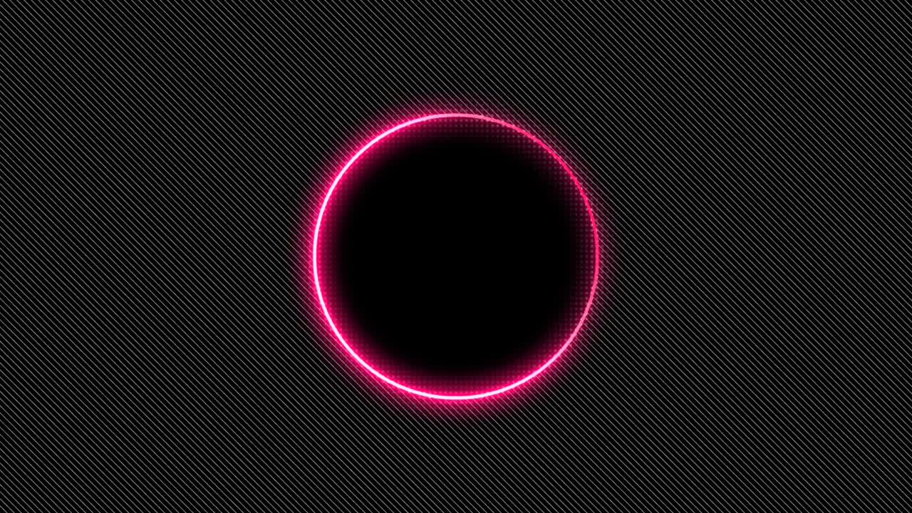 Neon big red circle on striped pattern