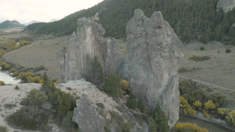 stunning aerial view of a huge rock formation on the side of a mountain in argentina