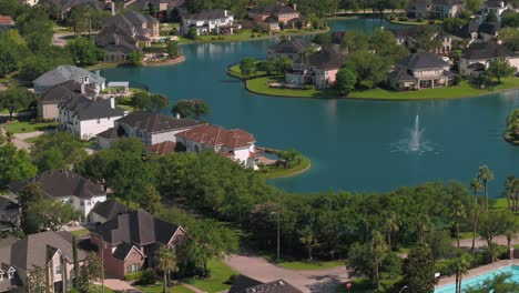 aerial of affluent homes in houston