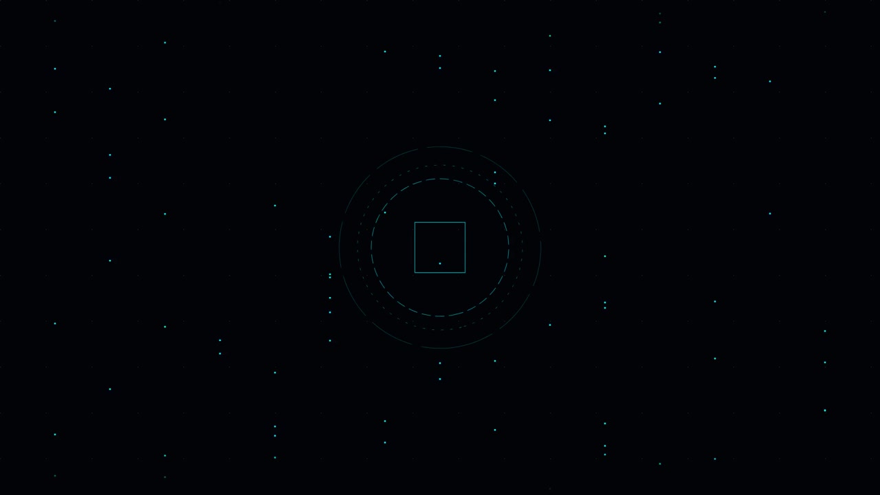 Abstract Digital Interface With Pulsing Geometric Shapes