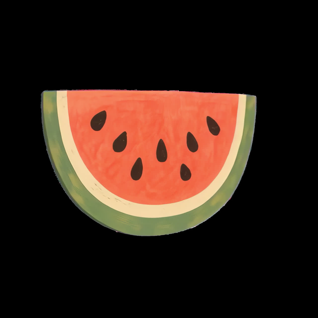Vibrant watermelon slice illustration animation isolated asset, transparent 4K video, alpha channel