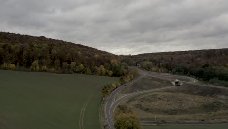 Mountain-road-leading-to-the-Harz-national-park-near-Göttingen-and-Waake-in-Lower-Saxony,-Germany