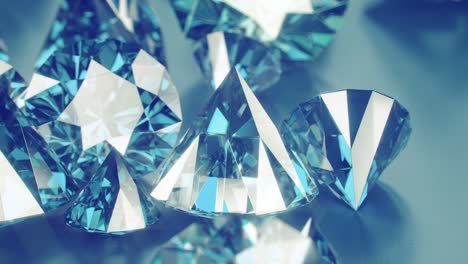 blue sapphire gemstones 3d render seamless loop animation