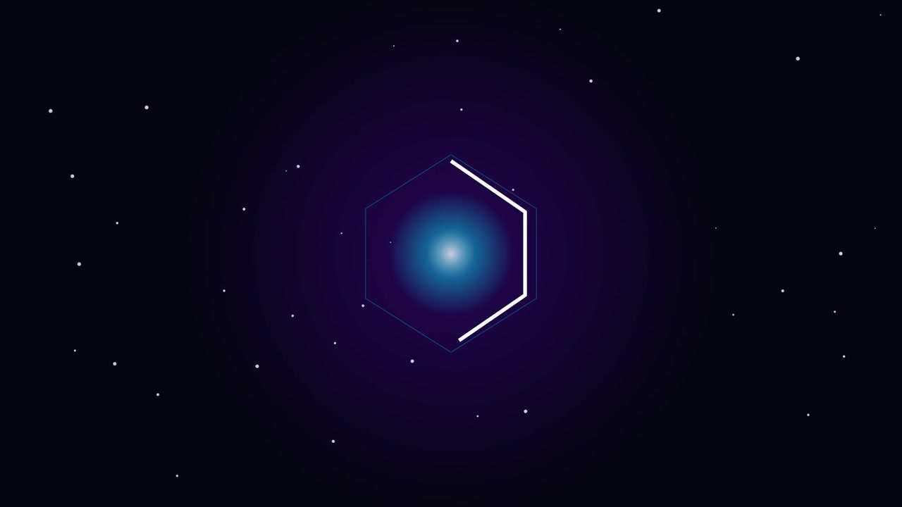 Abstract Hexagon Loading Animation with Glowing Light