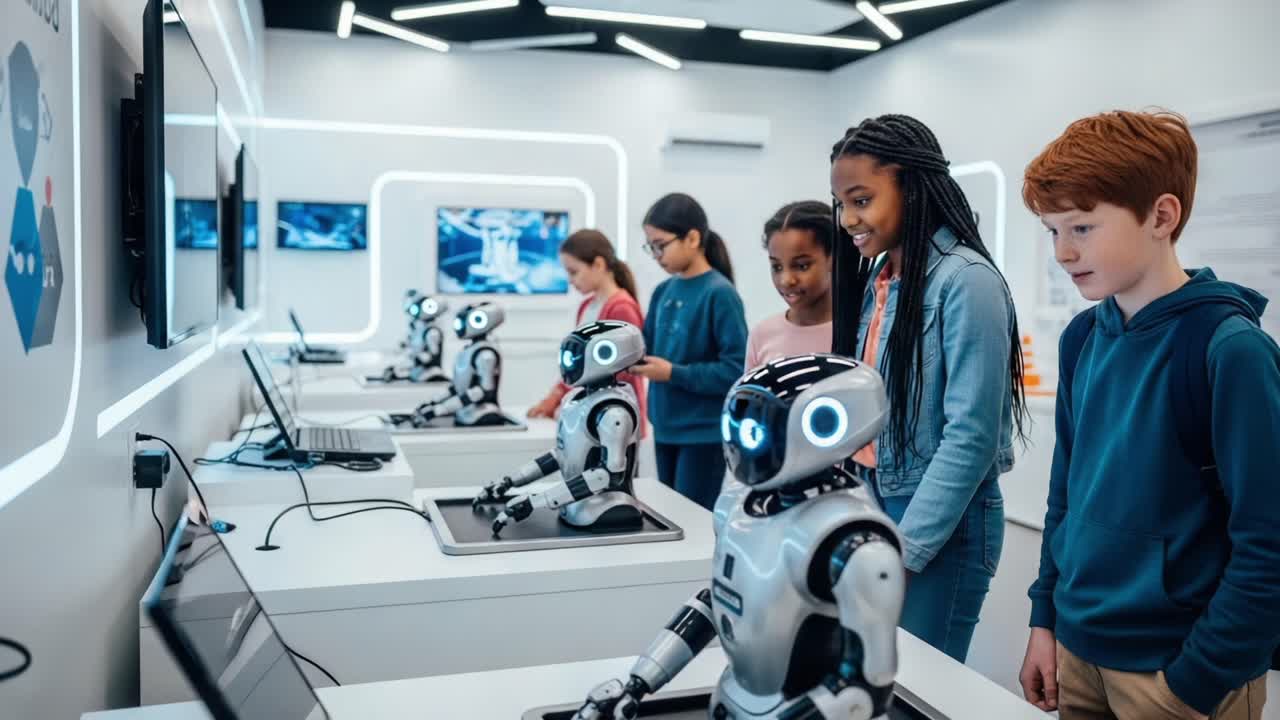 Exploring the Future: Children Engage with Advanced Robotics in an Interactive Learning Environment, Inspiring Curiosity and Innovation in Technology
