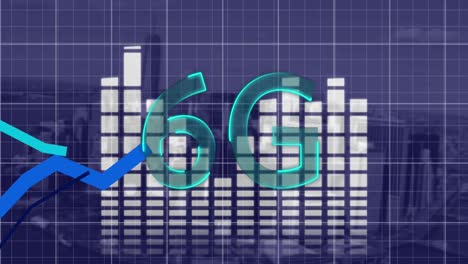 Animación-De-Texto-6g-Sobre-Procesamiento-De-Datos-Y-Paisaje-Urbano