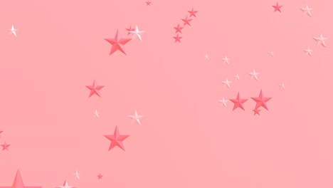 confeti en forma de estrella rosada sobre un fondo rosado.