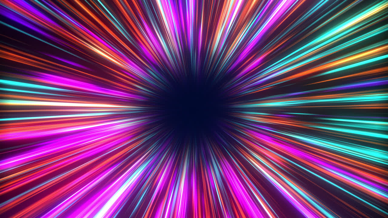 Abstract Neon Radial Lines Background