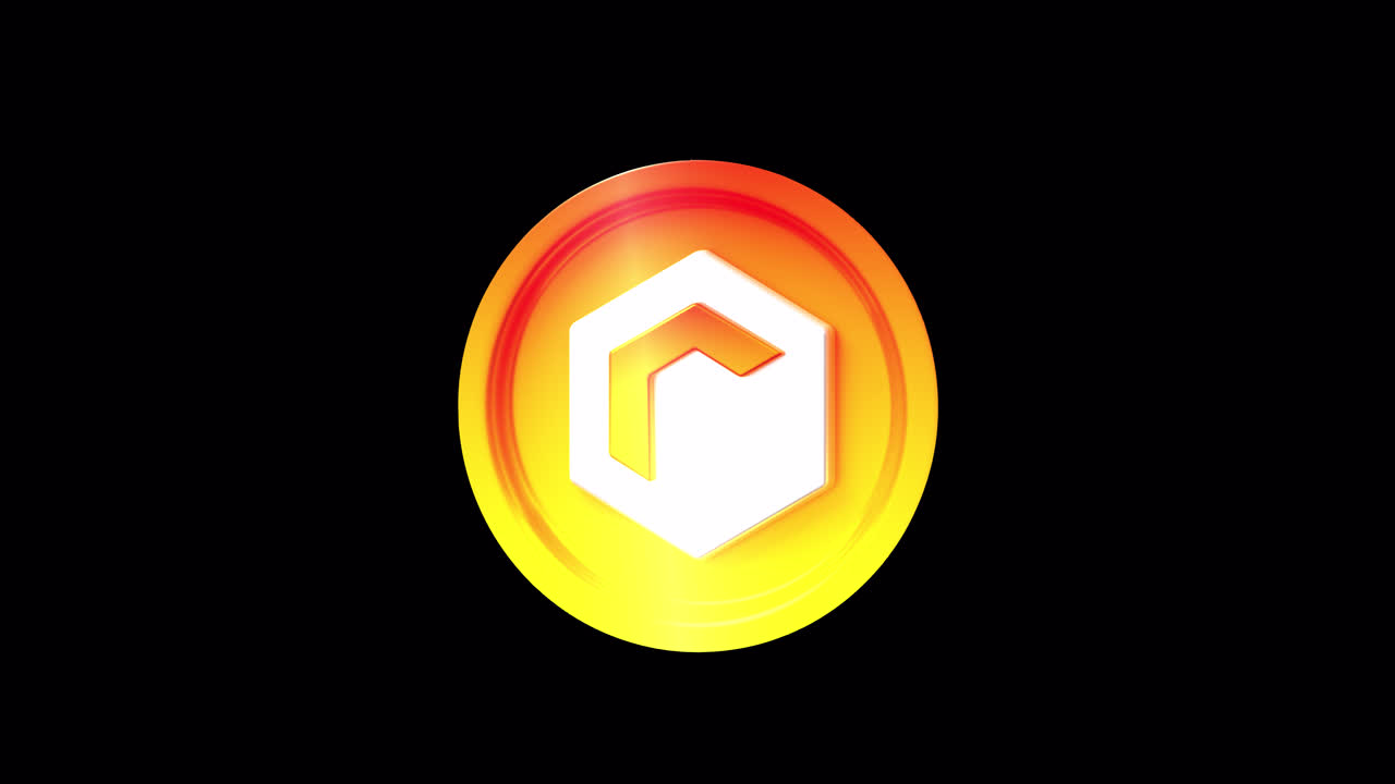 Animated 3D Logo with Rotating Hexagon and Letter R