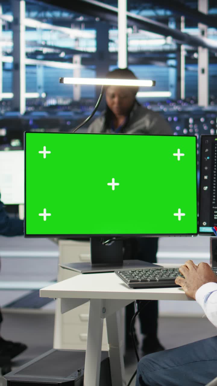 Vertical Video Data Center It Expert Uses Green Screen Pc To Apply Deep Learning Node Tree Tech
