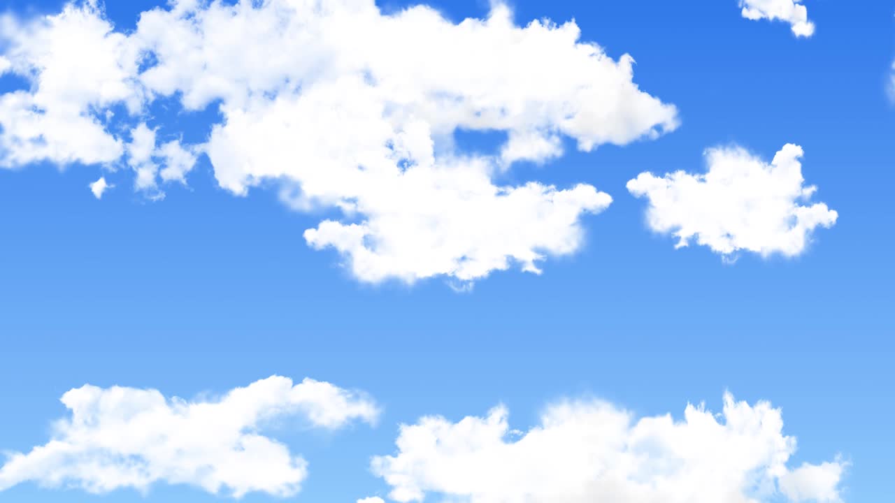 아름다운 파란 하늘과 구름 루프 애니메이션 배경 녹색 화면.
