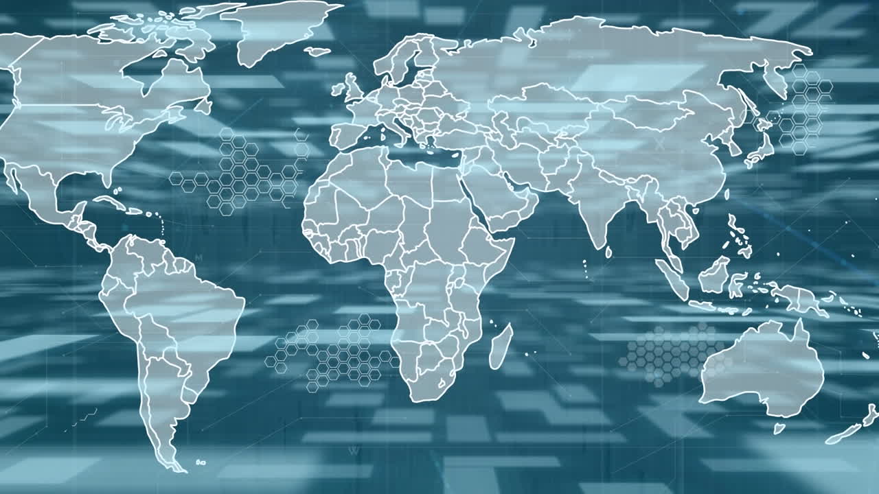 animación del mapa del mundo y procesamiento de datos