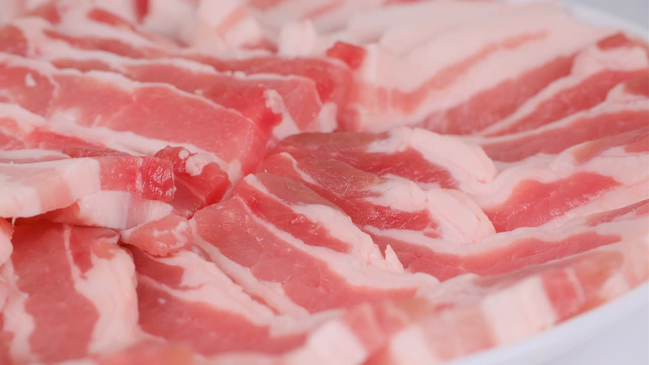 돼지고기 갈비 큰 접시 둥근, 비디오 클립