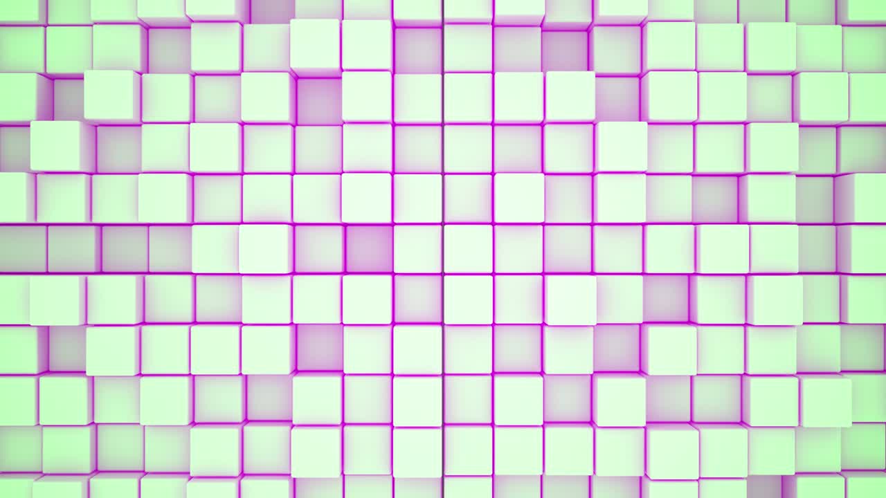 el fondo del mosaico, compuesto por cubos de diferentes colores, se agita suavemente.