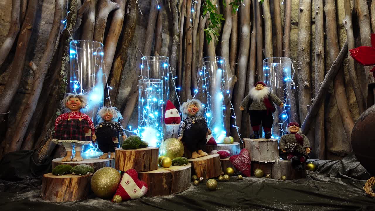 Christmas Background with Toys and Lights