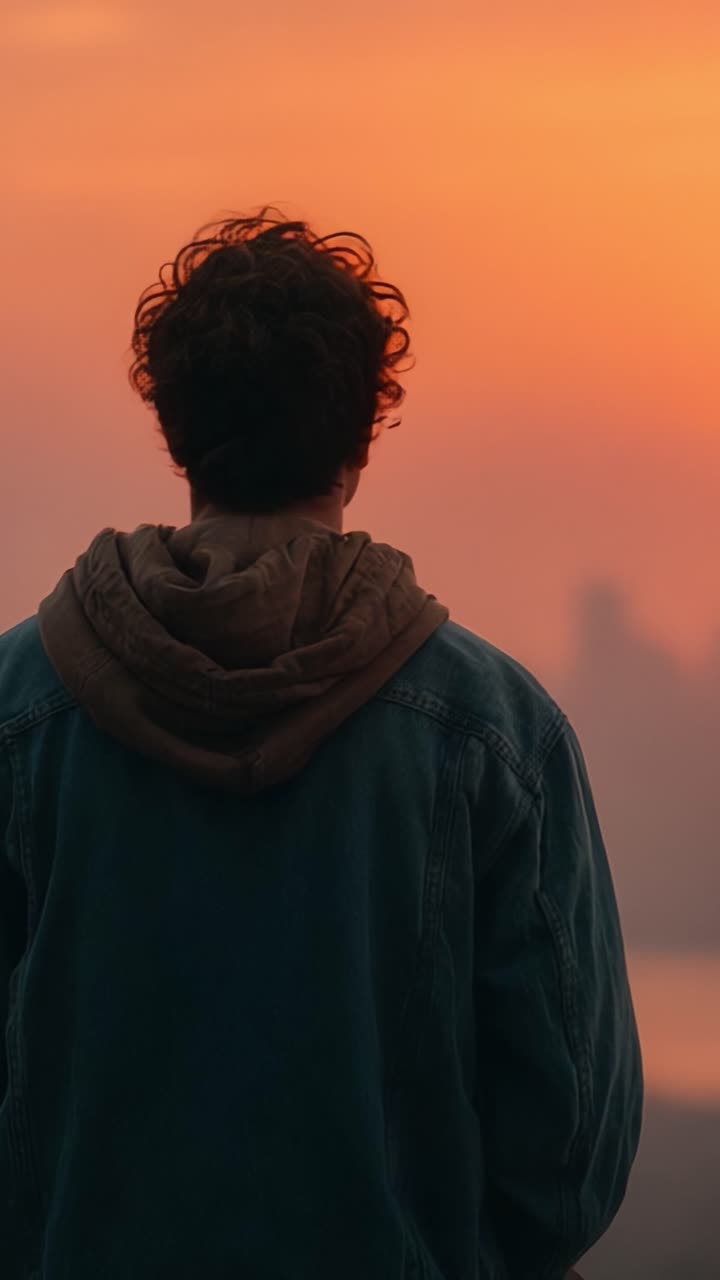 A Stark Contrast: Embracing Serenity in Nature's Hues as the Sun Sets, Showcasing Reflective Moments Captured Against a Vibrant Horizon