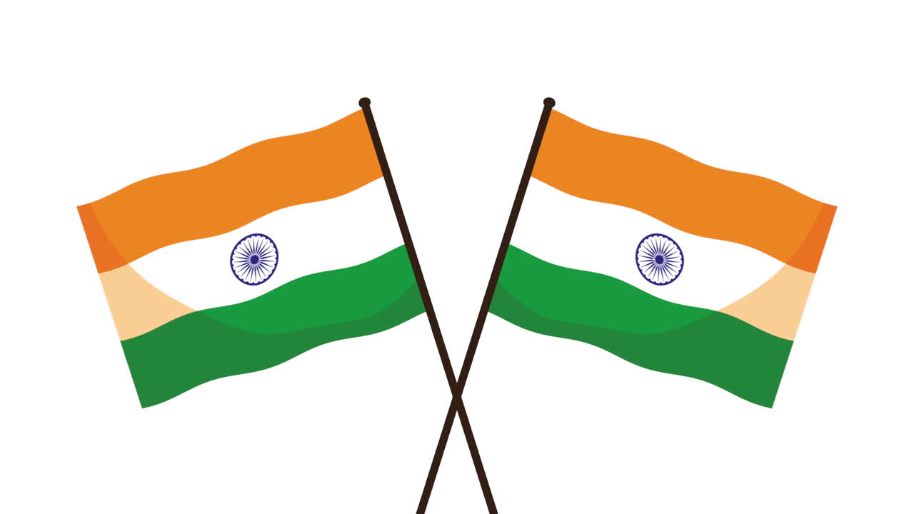 Indiens uafhængighedsdag fejring med flag