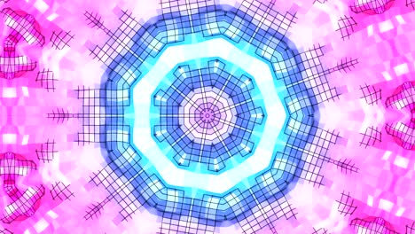 fondo animado caleidoscópico geométrico limpio de 4k en bucle, estilo de poli bajo. animación 3d sin costuras con colores de gradiente modernos. fondo rojo azul simple creativo con estructura redonda. 6