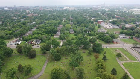 aerial view of detroit michigan suburbs