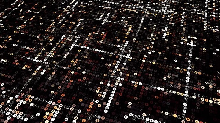 Abstract Pattern with Circles, Numbers, and Letters