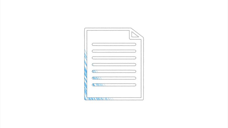 Document icon in hand draw style. Motion graphics