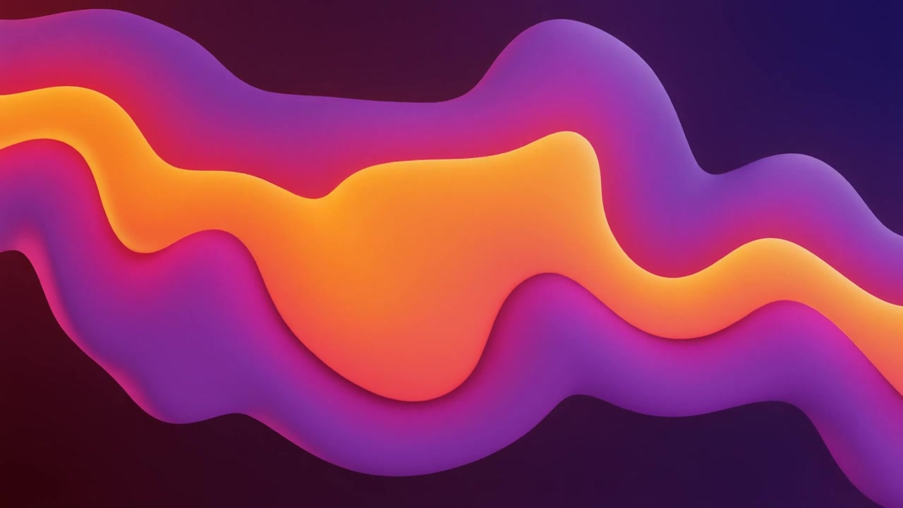 Abstract Fluid Motion with Vibrant Orange and Purple Waves
