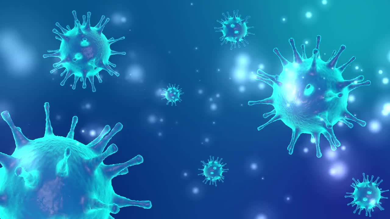 fondo de movimiento azul coronavirus