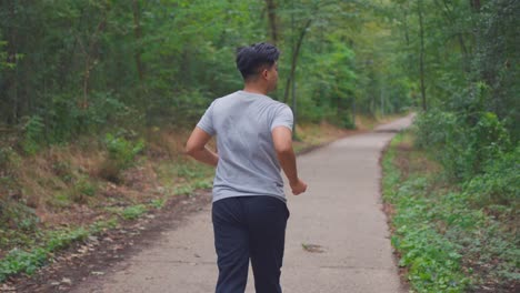 man running in a park