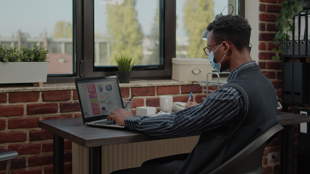 Business man working on company investment in startup office