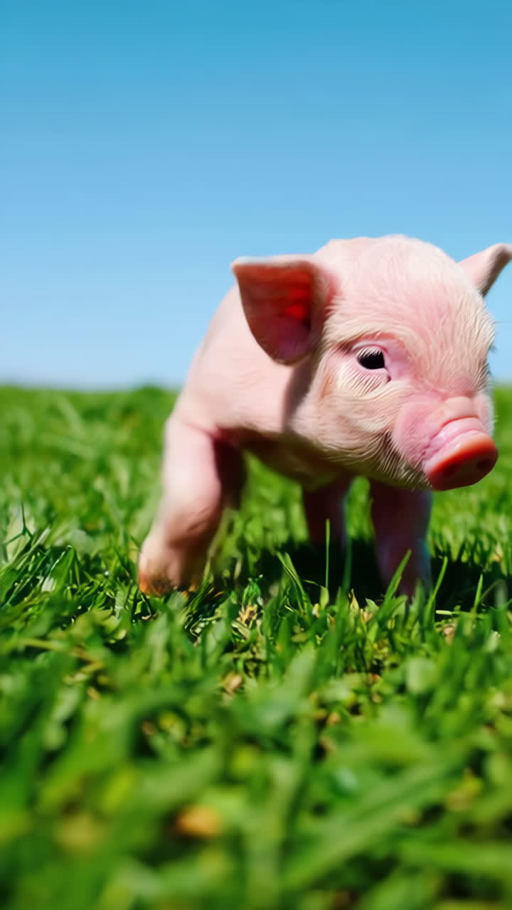 Pink Piglet in a Field