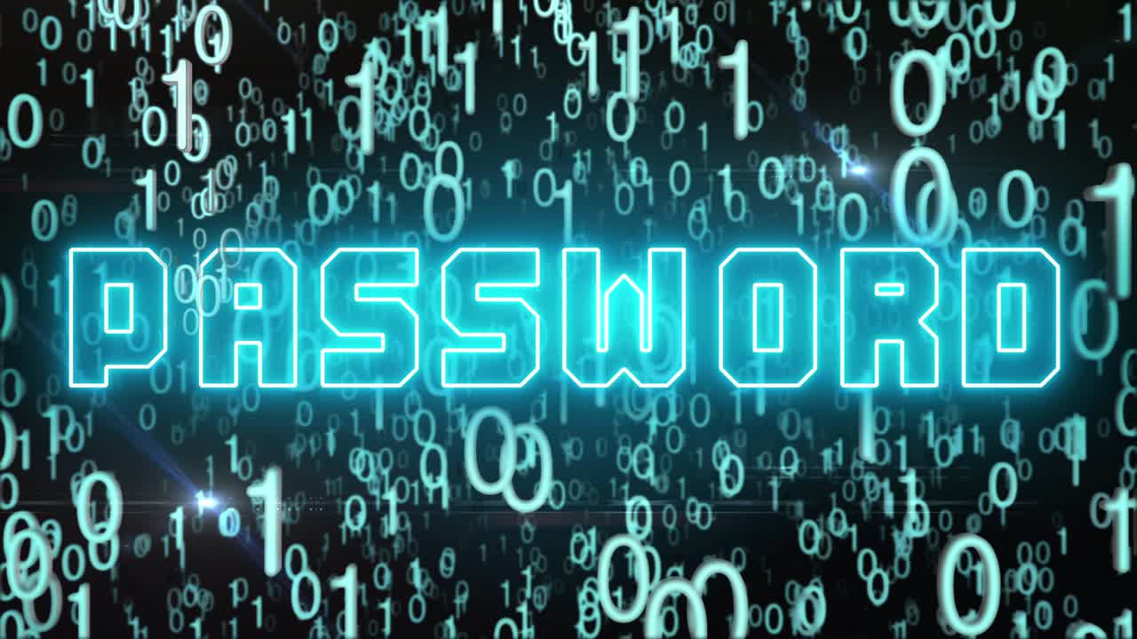 Bluish Password concept with digital code