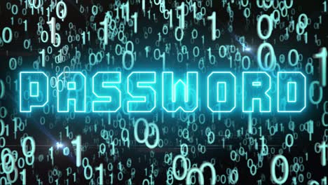 concepto de contraseña azulado con código digital