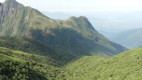 drone shot revealing the highest mountain in brazilian south, pico paraná, south america