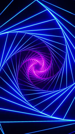 purple and blue light tunnel with circular design. vertical looped animation