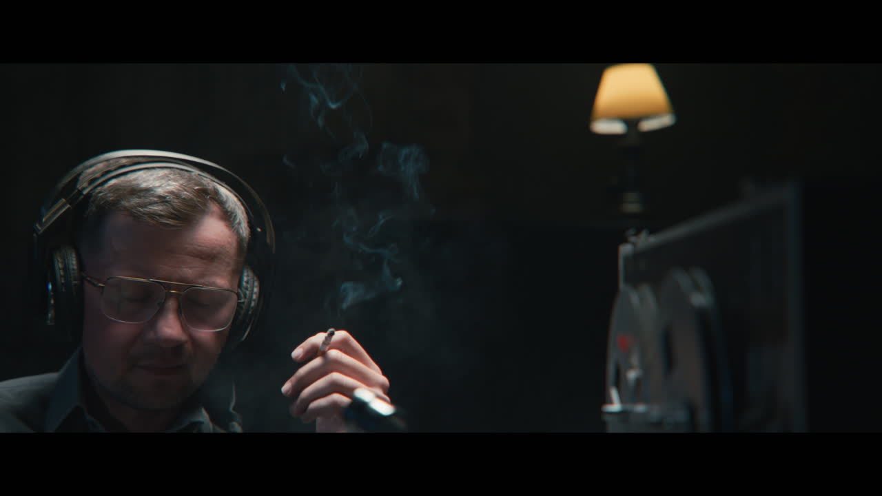 An intelligence officer listens to the wiretap recordings