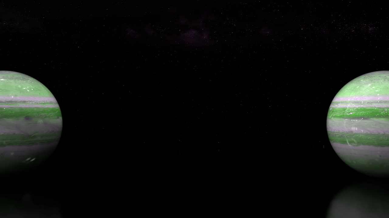 diseño en bucle 3d de un planeta en el espacio. vista panorámica de planetas rodantes. concepto cósmico.