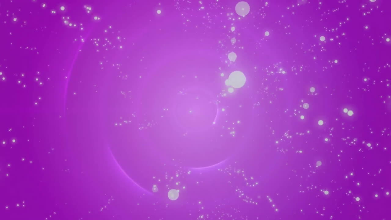 Animation of light spots and circles on purple background