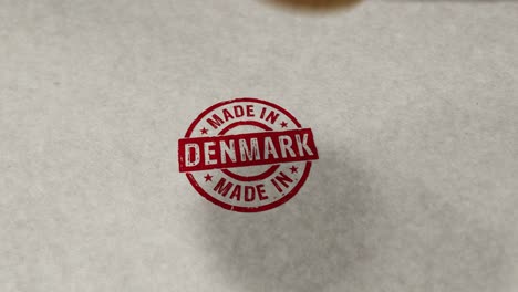 made in denmark stamp and stamping loop animation